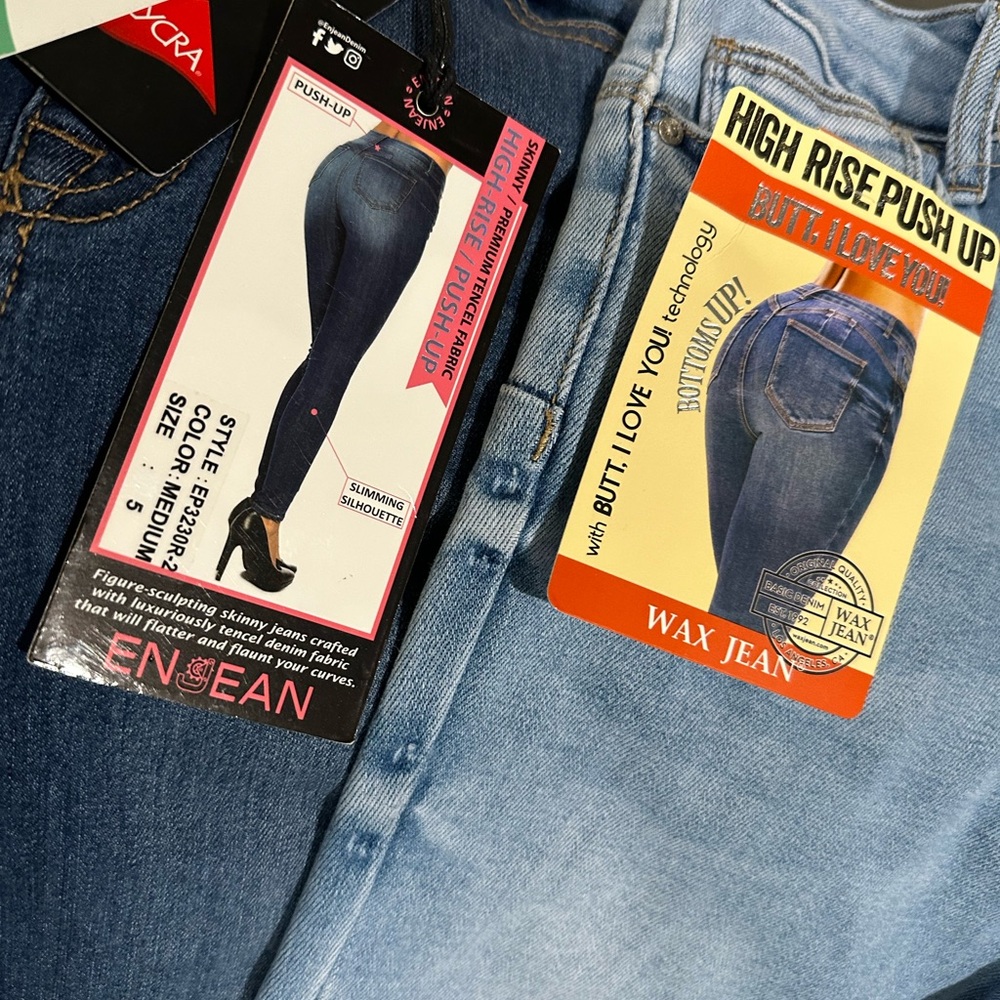 Wax Jean High Rise Butt I Love You Jeans - Light Blue